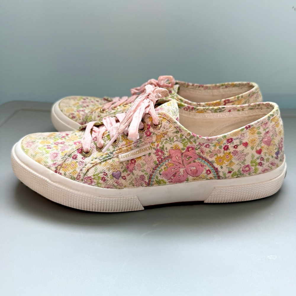 LoveShackFancy x Superga Floral Canvas Sneakers with Pink Accents - Picture 6 of 11